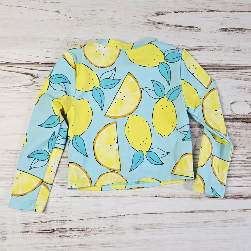 Shein Lemon Print Long Sleeve Rashguard sz 5T